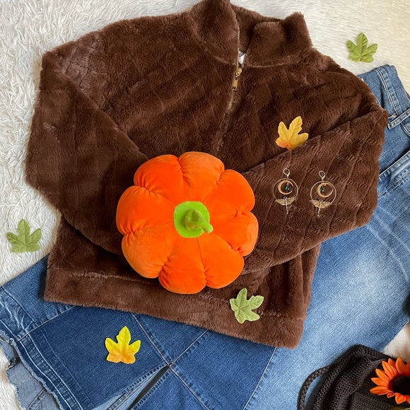 No boundaries brown autumnal quilted pullover sweater - Picture 6 of 13